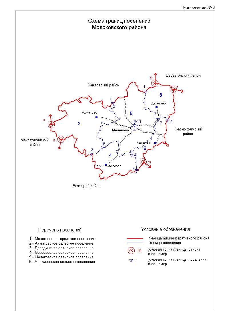 Молоковский муниципальный округ, карта
