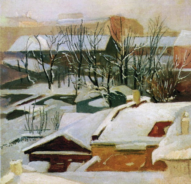 Городские крыши зимой. 1880—1890
