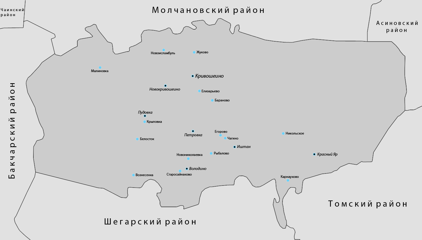 Кривошеинский район, карта