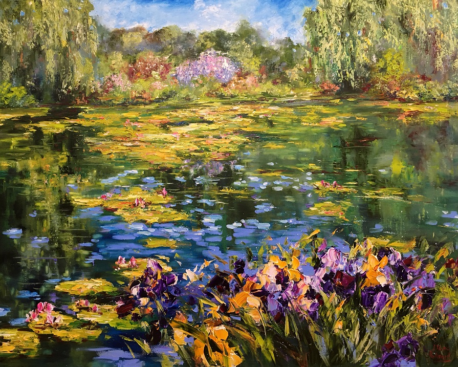 «Пруд в Живерни» („L’étang à Giverny“), холст/масло, 120/150 см, 2021 г.