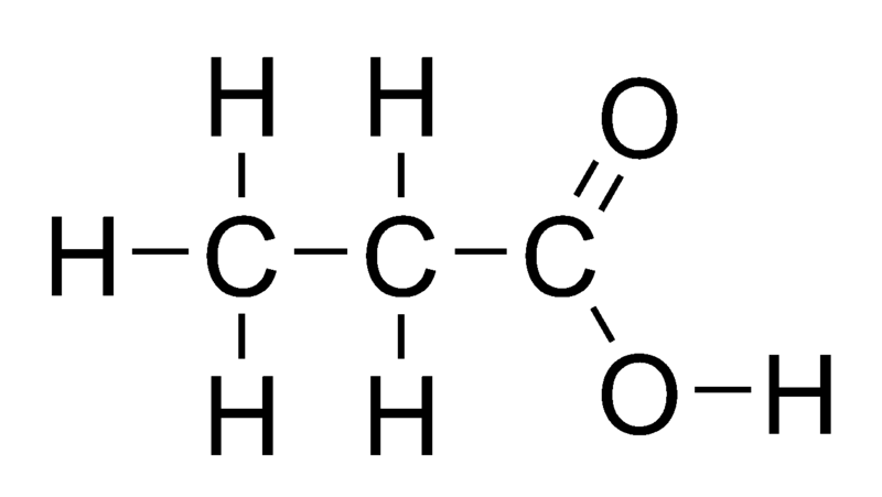 Propionic acid flat structure.png