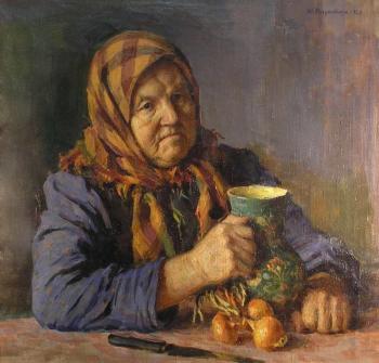«Бабка Акулина», 1958 г. Холст, масло. Историко-этнографический музей-заповедник «Шушенское»