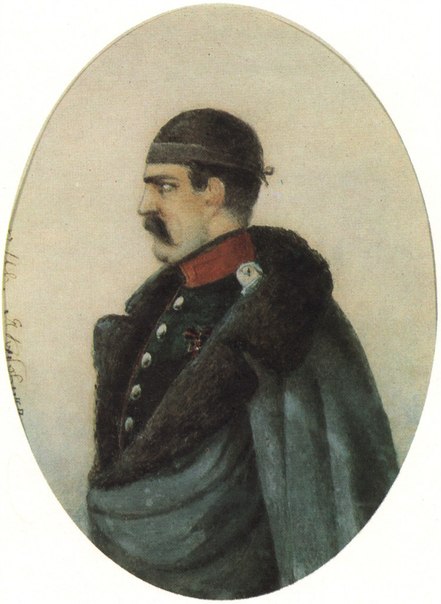Портрет Александра Ивановича Якубовича. 1825 г. (?). Бумага, акварель. 16,1x11,8 см (овал). Всероссийский музей А. С. Пушкина