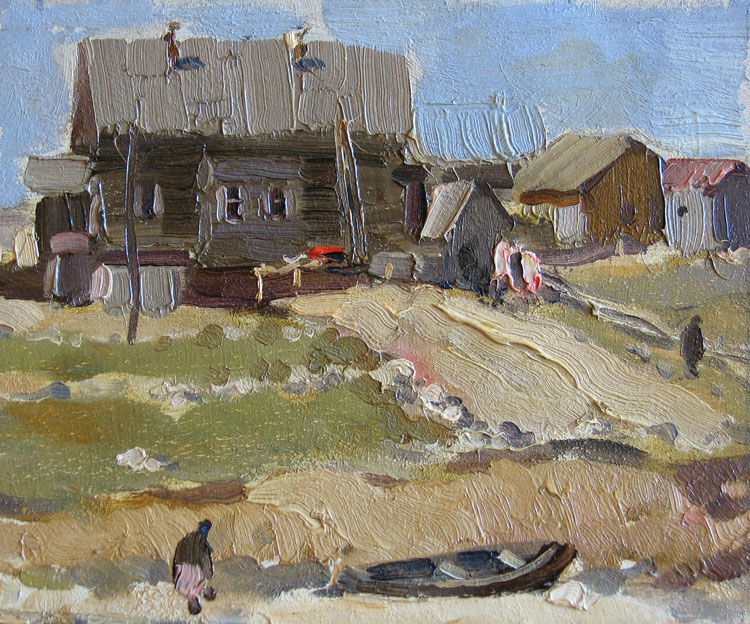 А. Ерёмин. На берегу речки. 1956