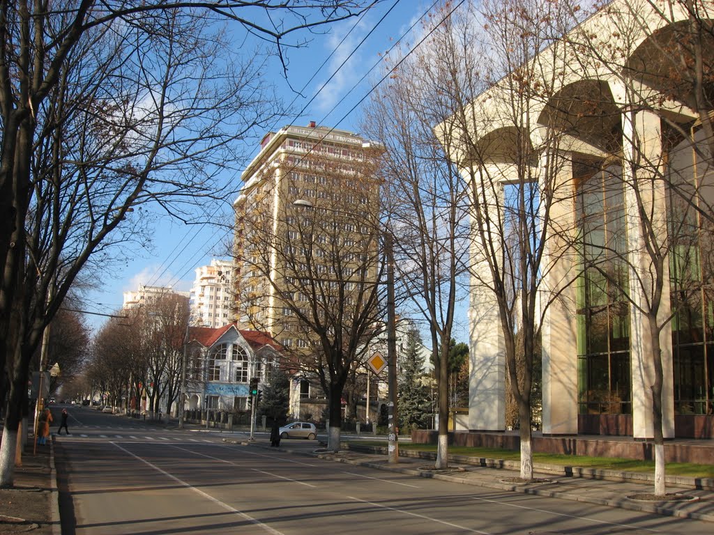 Вид на перекрёсток улиц Букурешть и Марии Чиботарь