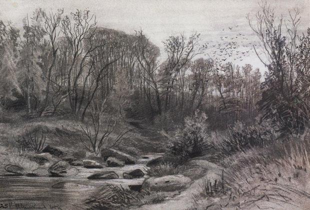 Лесной ручей. Вечер. 1871