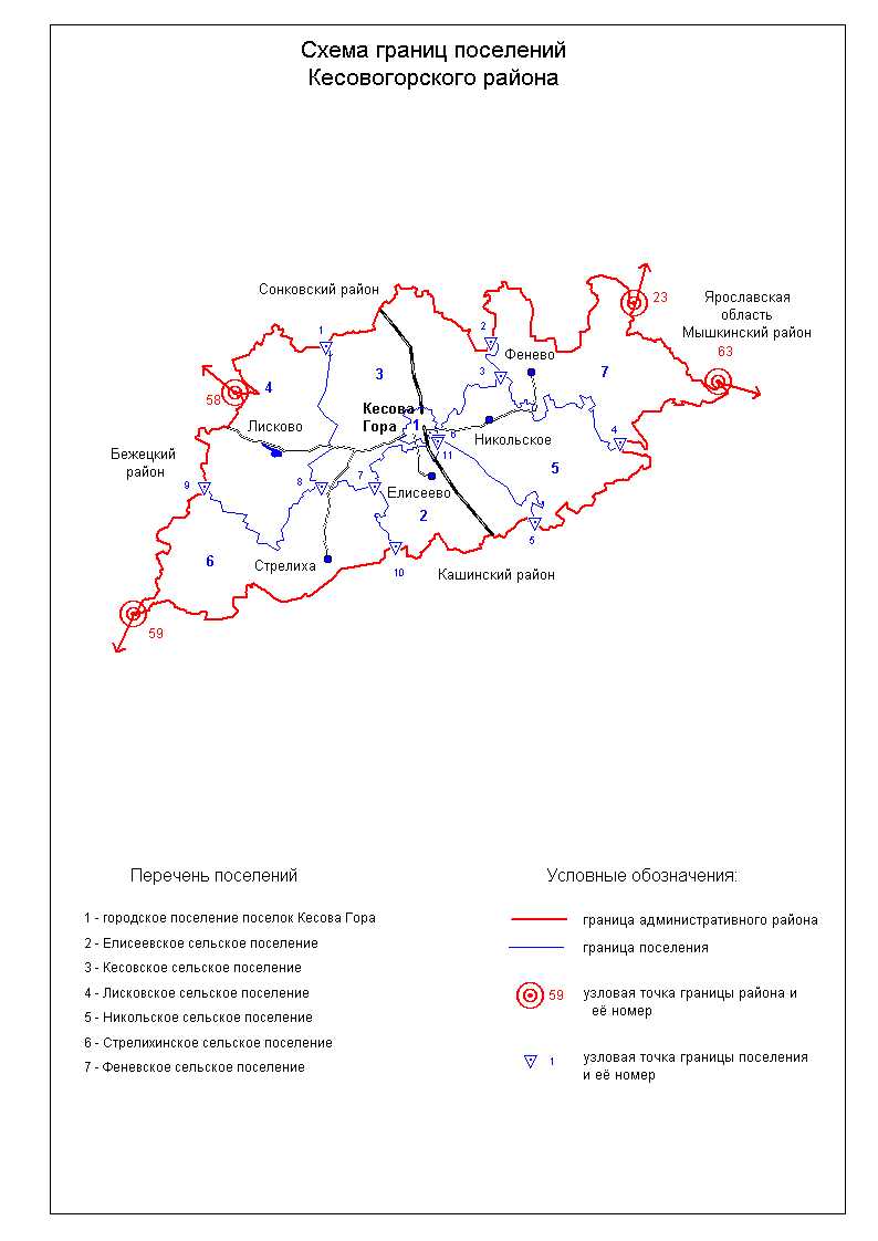 Кесовогорский муниципальный округ, карта