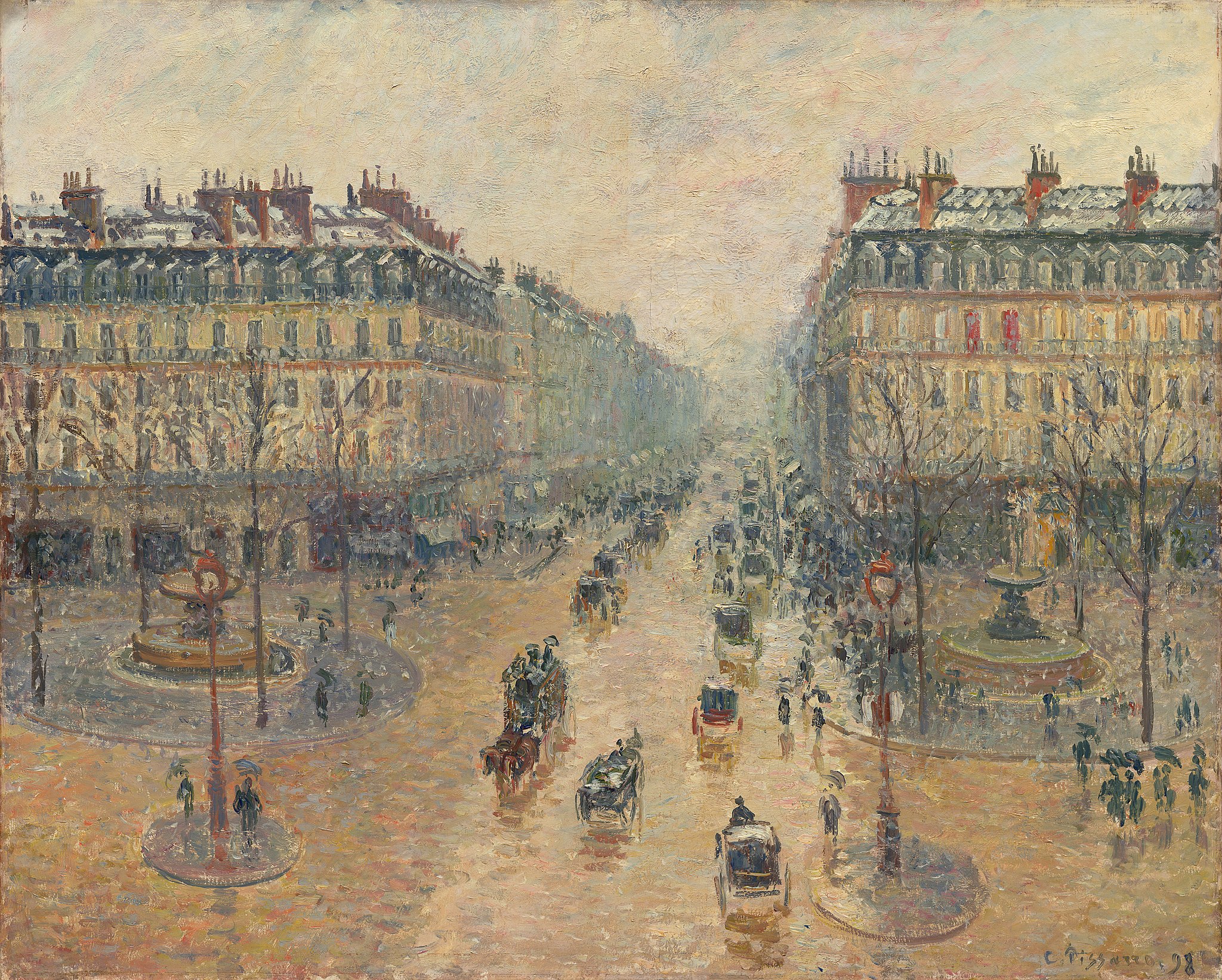 Camille Pissarro - Avenue de l'Opéra, effet de neige, le matin (Pushkin Museum).jpg