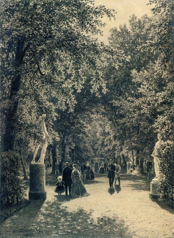 Аллея Летнего сада в Петербурге. 1869