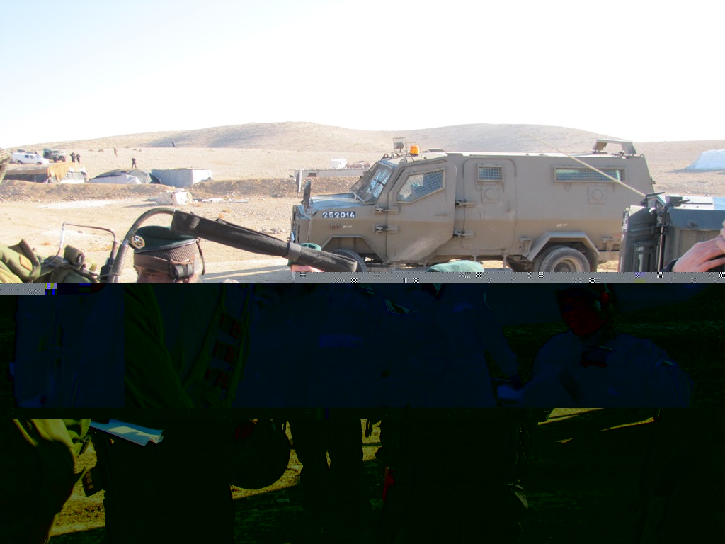 1- the wolf vehicle during demolitions in dkikia south hebron hill 21.1.2012 by guy.jpg