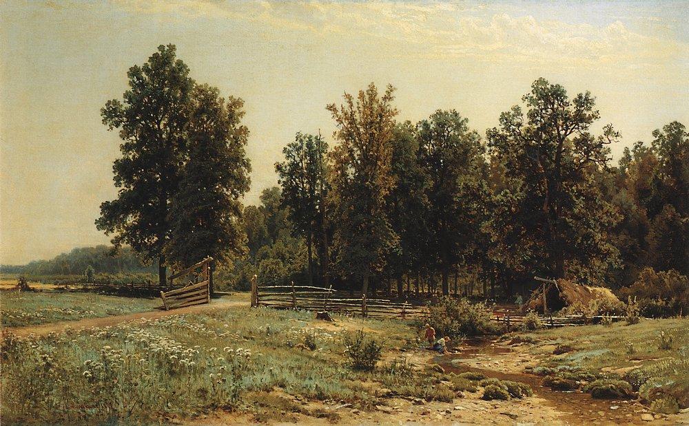 На окраине дубового леса. 1882
