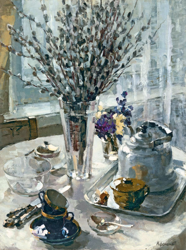 Афонина Т. Натюрморт с вербами. 1964