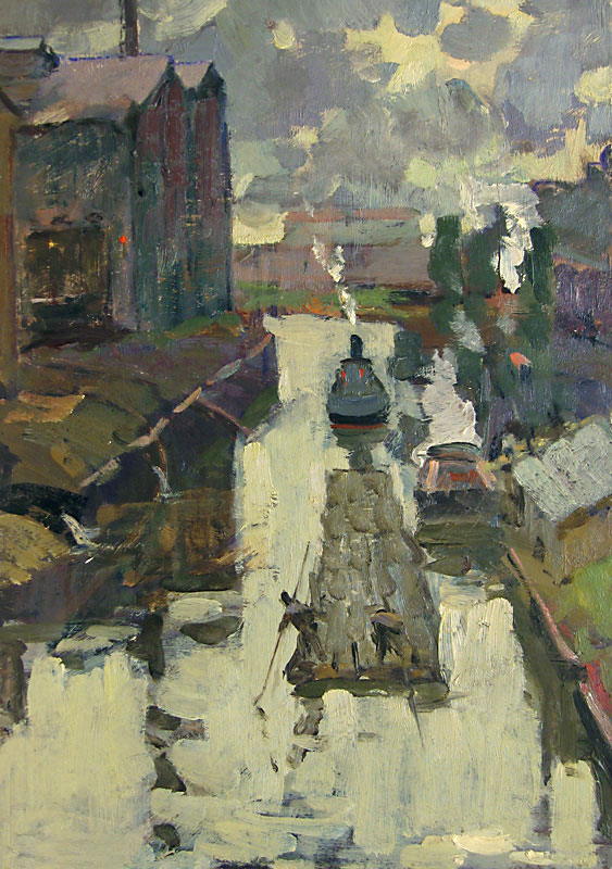 Маевский Д. Буксир на Ижоре. 1962