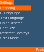Меню настроек MTextReader