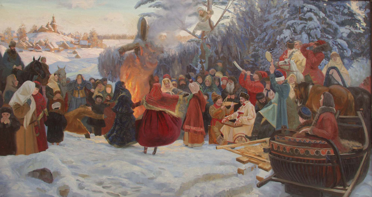 Масленица. Сожжение чучела