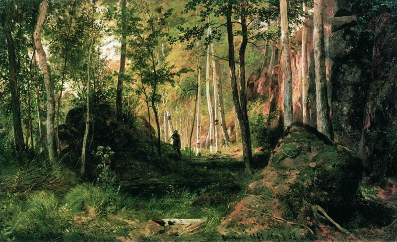 Пейзаж с охотником. Остров Валаам. 1867
