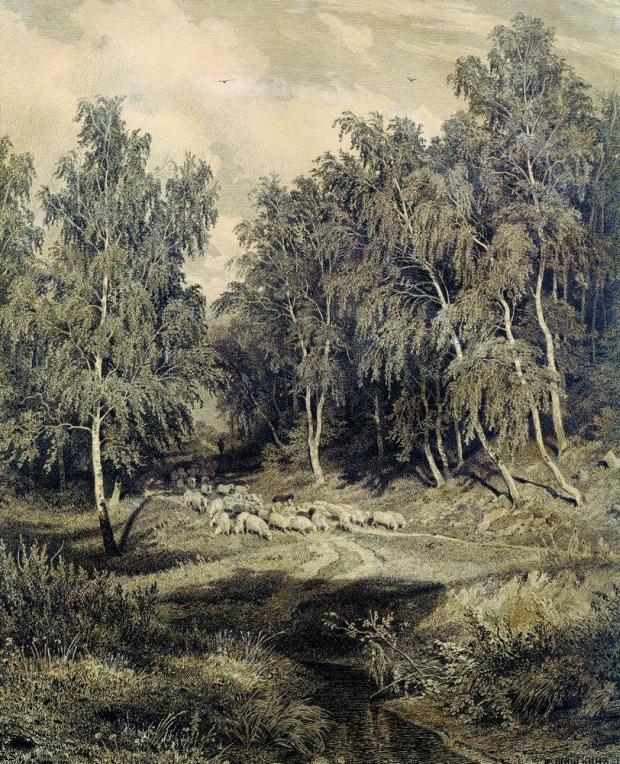Пейзаж с гуртом овец. 1870-e