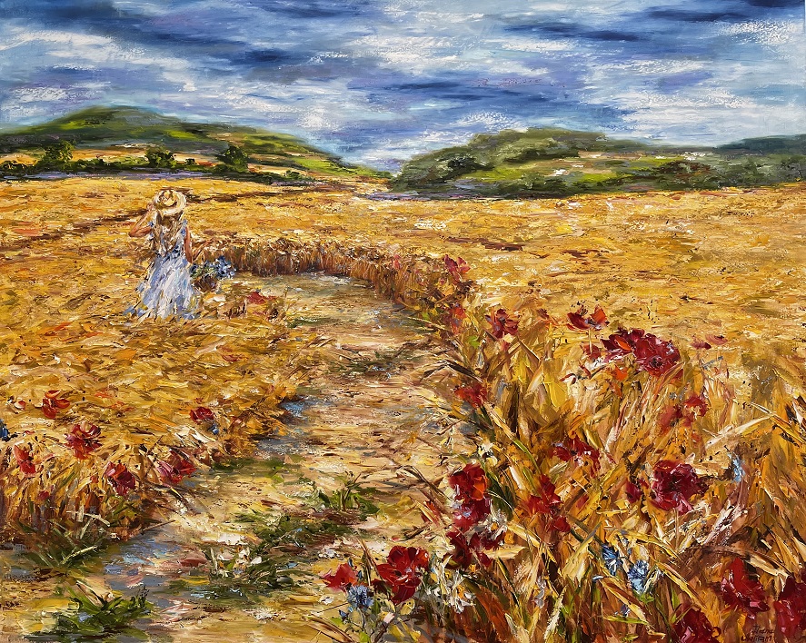 «Прогулка в полях» („Promenade dans les champs“), холст/масло, 120/150 см, 2021 г.