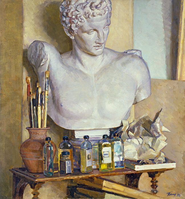 Белов Ю. Натюрморт с бюстом Гермеса. 1976