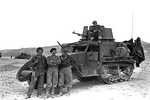 Еврейский «Хальфтрак» с самодельной башней и курсовым пулемётом «MG-34».