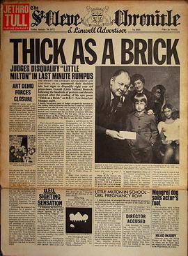 Обложка альбома «Thick as a Brick» (Jethro Tull, 1972)