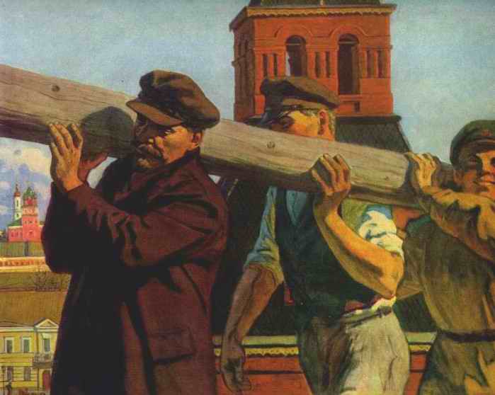 В. Иванов. В.И.Ленин на субботнике в Кремле.